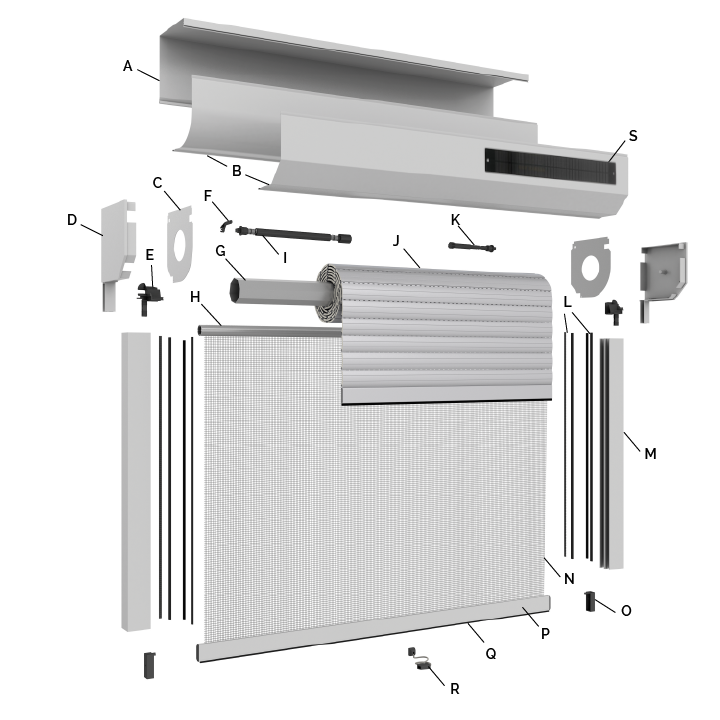 Vue Eclatee Volet Roulant Velux