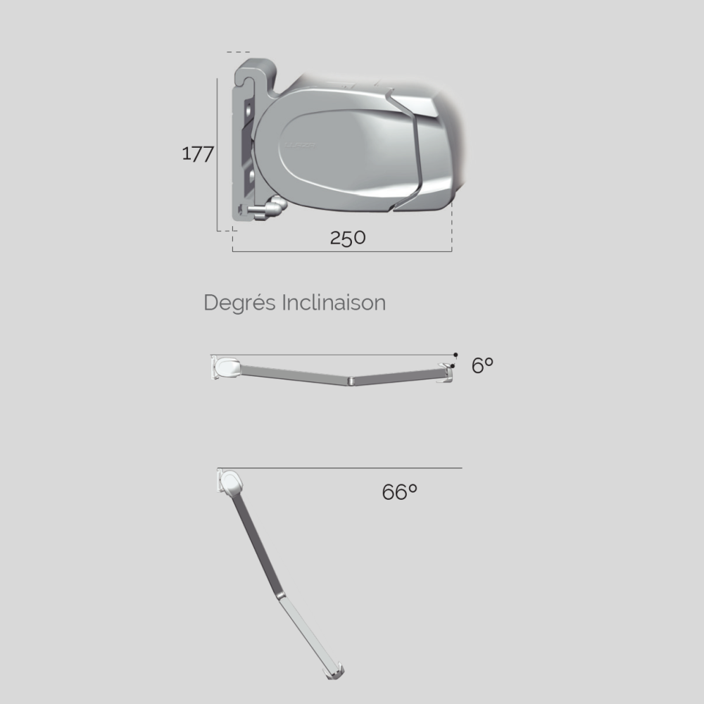 Profil - Encombrement et inclinaison du Storbox 400 Encomrement, et inclinaison storbox 400