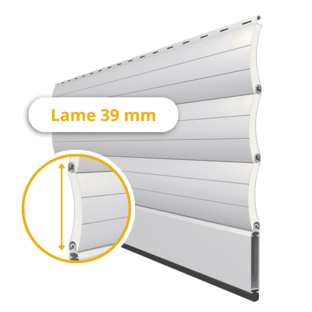 Tablier en lames alu 39 mm