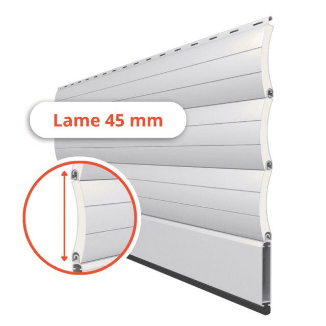 Tablier en lames alu 45 mm