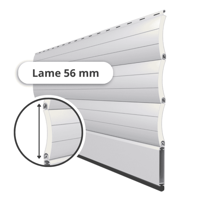 Tablier pour volet roulant alu isolant - Lames 56 mm 