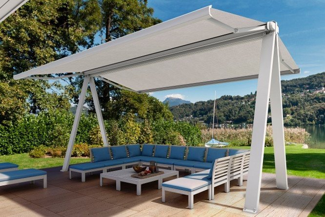 Store Double pente pour Terrasses - Protection Solaire Optimale Store double pente pour protection solaire sur terrasses